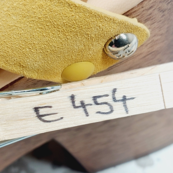 New Sam Edelman Josefine Mustard Suede Block Heel Platform Sandals E454 - Picture 12 of 12